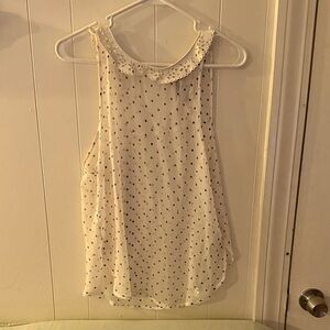 Abercrombie & Fitch Cream Sleeveless Polka Dot Blouse